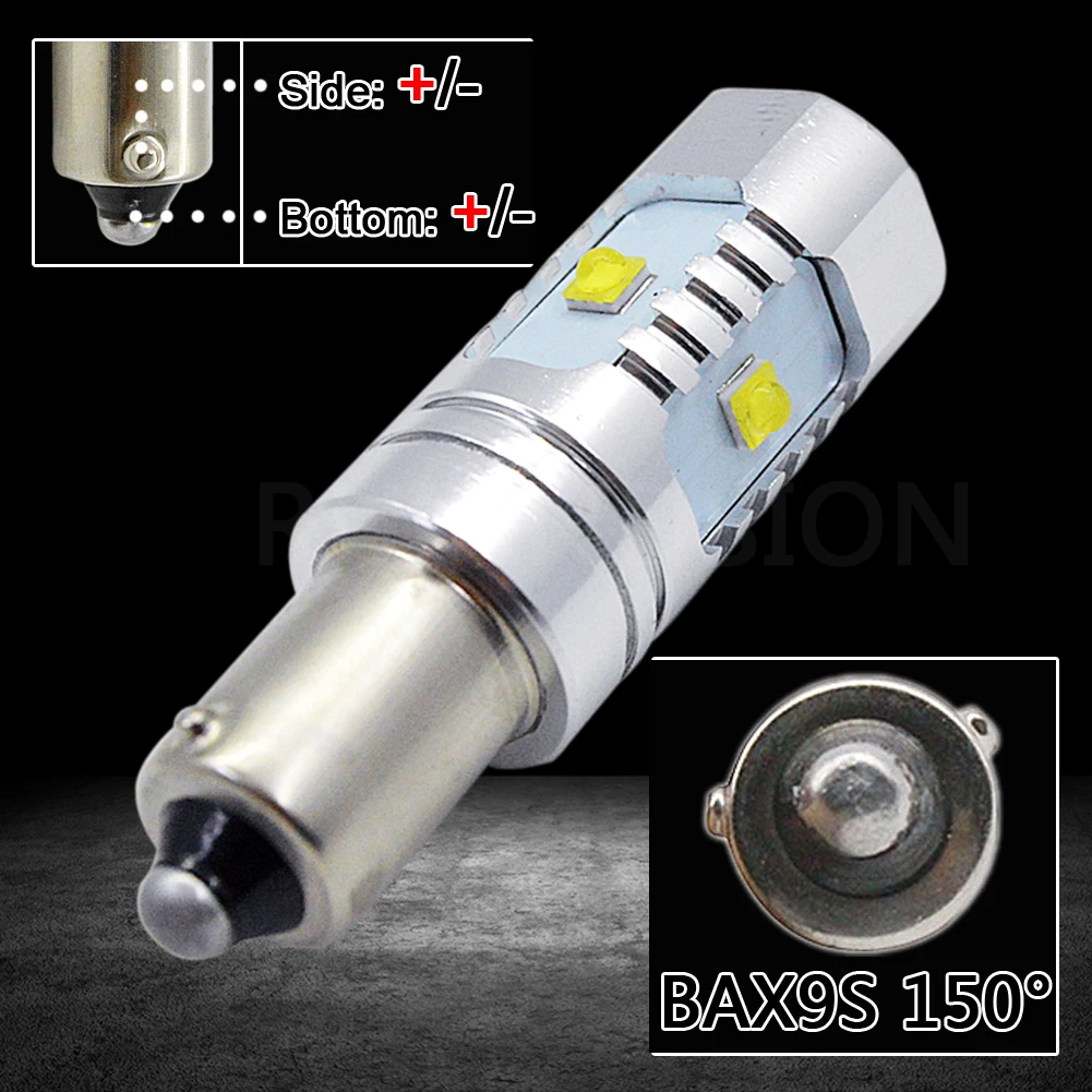 H21W BAY9S BAX9S BA9S светодиодный лампы высокой мощности 50 Вт XB-D чипы 600лм 12-24 В Canbus ОШИБОК для индикатора резервного копирования светильник белый янтарь - Испускаемый цвет: BAX9S H6W White