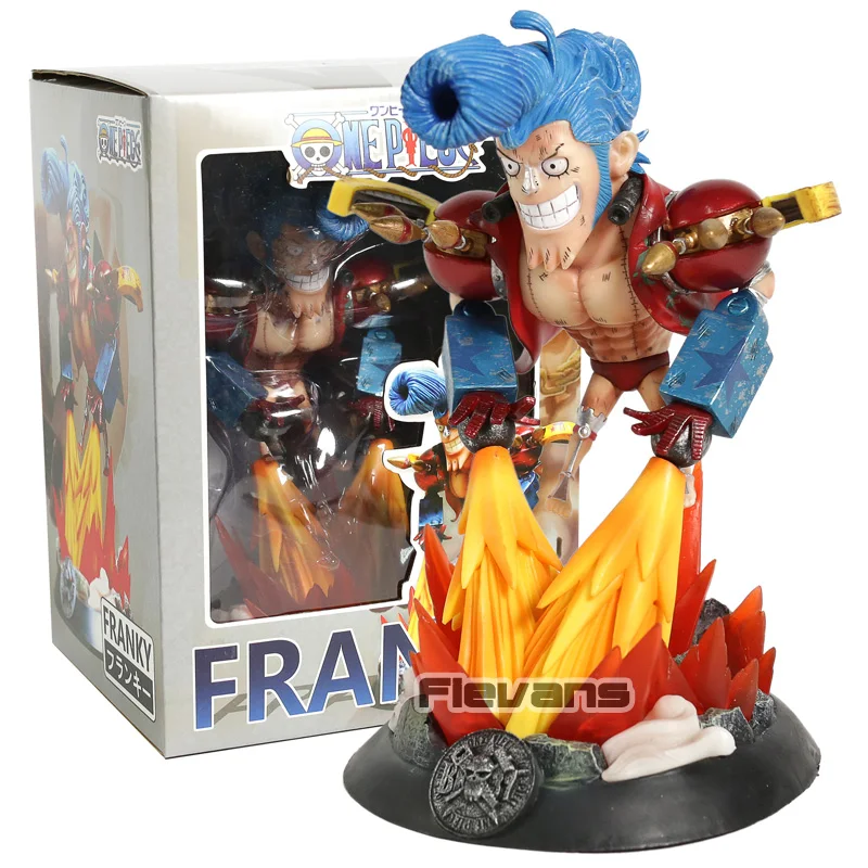 Аниме one piece GK Brook Sanji Nami Roronoa Zoro Franky Usopp ПВХ Статуя Коллекционная модель игрушки - Цвет: Franky box