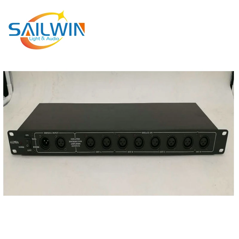 Стабильный 4/8 способ DMX распределитель сигнала AC11V-240V DMX разделитель усилителя сигнала 8 DMX Внешний порт для сценического освещения светодиодный движущаяся головка