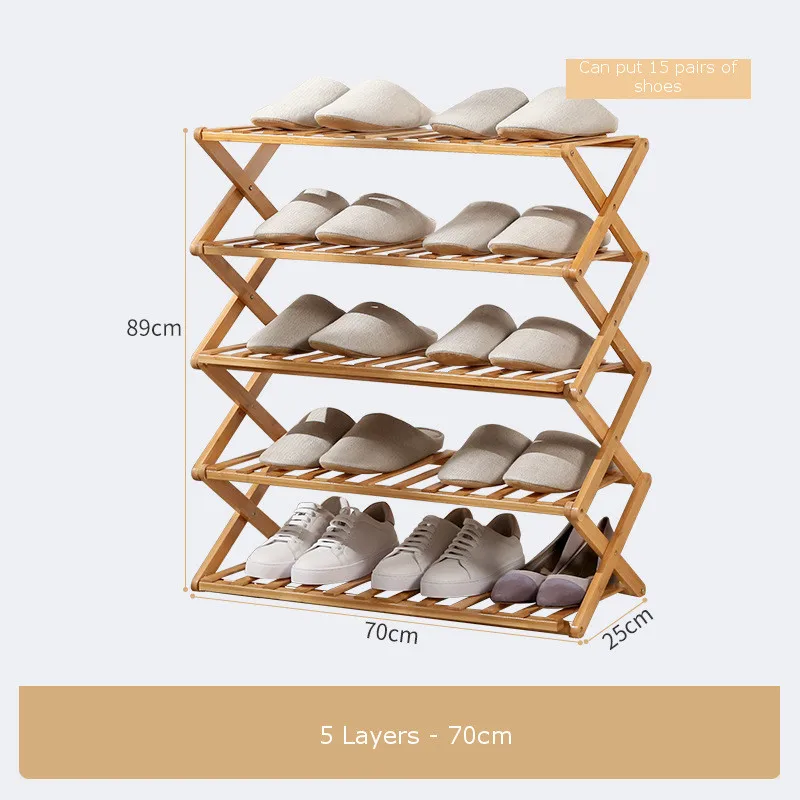 Folding Shoe Rack, Six Shelved Rack