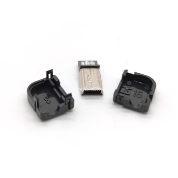

100pcs Mini USB Plug 5 Pin 90 degree with Plastic Handle Right Angle