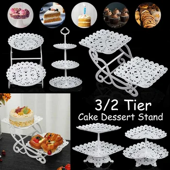 

2/3 Tiers Cake Stand Afternoon Tea Wedding Plates Party Tableware Bakeware Tray Dessert Display Rack Cake Decorating Tools