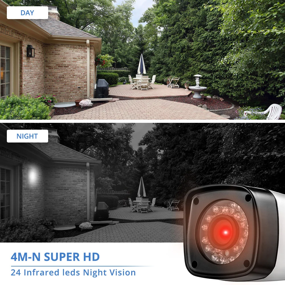 Fuers обновление 4 шт. HD 4M-N 4CH AHD DVR CCTV камера система безопасности комплект уличная камера система видеонаблюдения ночное видение P2P