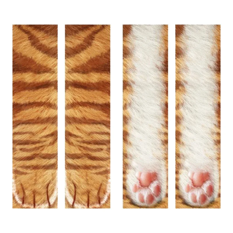 1 пара носков с 3D принтом животных Женские гольфы унисекс мягкие повседневные милые хлопковые носки собака лошадь зебра тигр кошка лапа