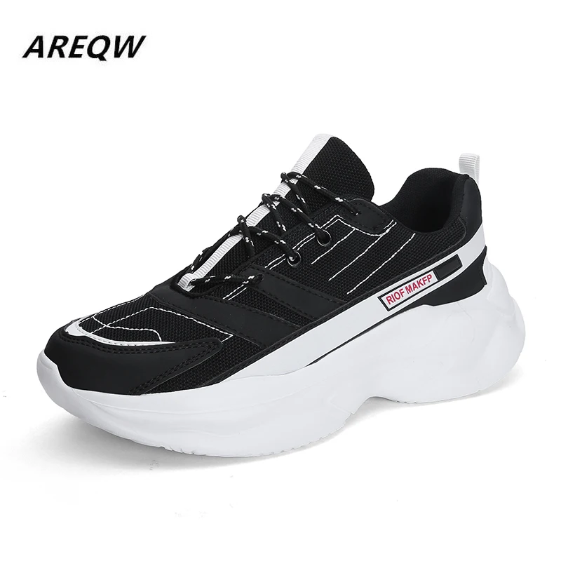 Color Matching Comfortable Thick Men's Casual Shoes 2019 Mesh Wild Sports Spring and Autumn Breathable Lightweight | Обувь