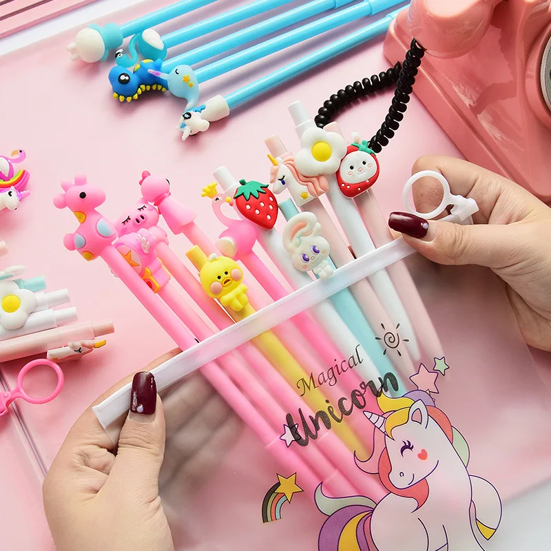 10 шт./упак. творческий Kawaii розовый цветок Пресс гелевая ручка подпись ручка Эсколар. школьные канцелярские товары поощрительный подарок