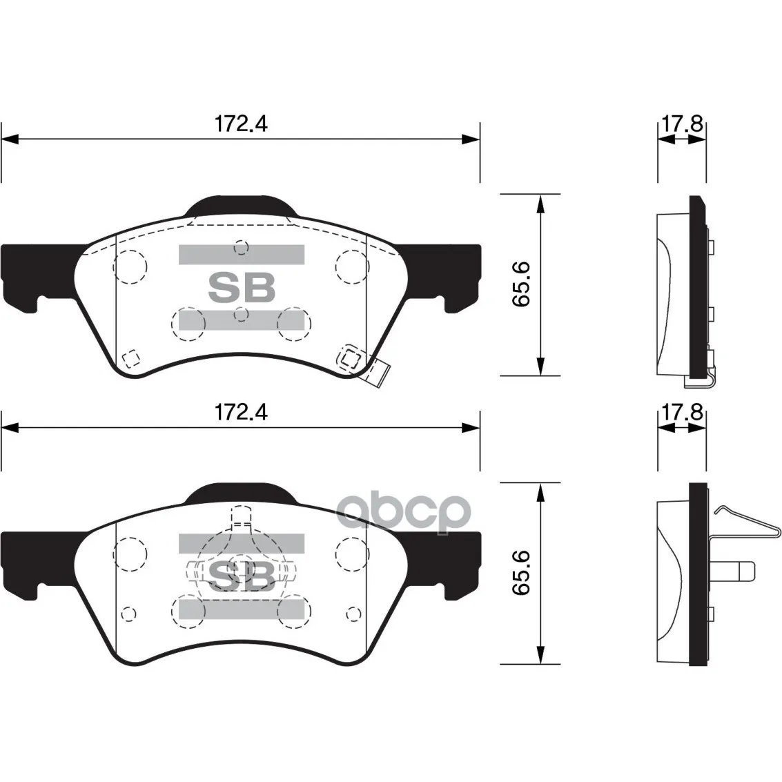 Колодки Тормозные Chrysler Voyager/Dodge Caravan 00- Передние 16 Sangsin Brake Sp1440 Sangsin brake арт. SP1440