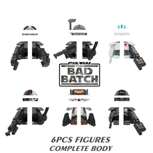 

6PCS/SET Star Space Wars Figures The Bad Batch Clone Troopers Hunter Crosshair Tech Wrecker Echo Building Blocks Bricks Toys Kid