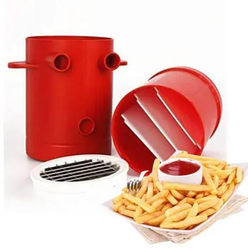 

Copper Fries Potatoes Maker Slicers French Fries Maker For Jiffy Fries Cutter Machine & Microwave Container 2-in-1 No Deep-Fry