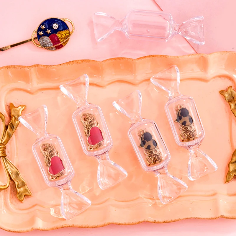 

Candy Shape MakeUp Storage Box Girls Mini Portable Earrings Cosmetic Bag Transparent Jewelry Pill Case Organizer Beauty Case New