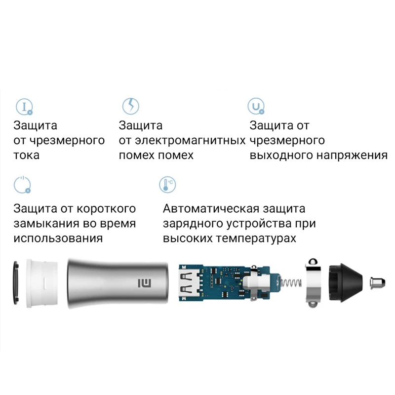 Автомобильное зарядное устройство Mi Car Charger Pro Автомобильная зарядка два разъёма