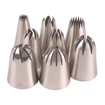 

8pcs Nozzle Cake Decorating Tips Stainless Steel Writing Tube Icing Nozzle Baking & Pastry Tools Baking Tools Uroomee