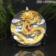 Queimador De Incenso Disc Jinlong курильница с обратным потоком линии Настоящее оптом ручная краска ed помощи дракона бисера благовония горелка