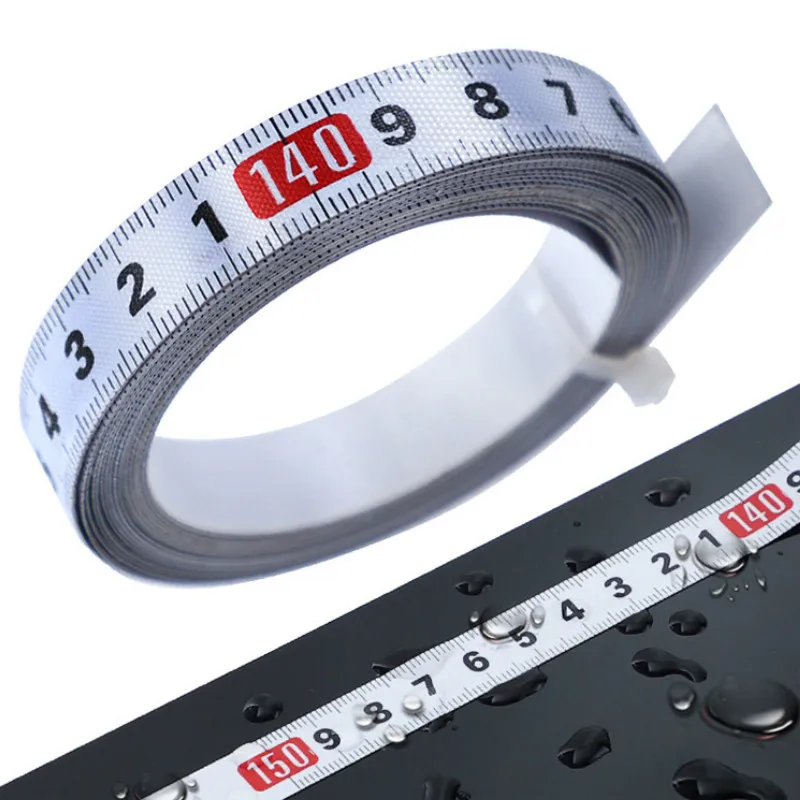 Stainless Steel Miter Tape Track Measure Self Adhesive Metric Scale Ruler 1M-3M 