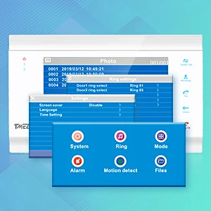 video intercom indoor station TMEZON video door intercom doorbell intercom system, 1080P 7 inch 1 monitor 1 camera touch button, night vision door video intercom