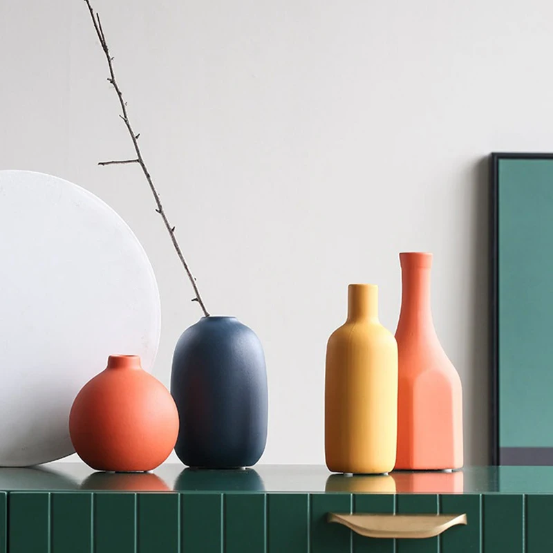 Nordic Morandi Керамика ваза для цветов украшение дома Современное искусство и