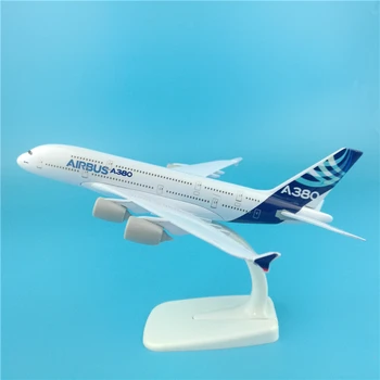 

20cm Airbus A380 Prototype Airlines Metal Airplane Model Diecast Prototype Free Flight Model Scale Airplane Kit with Stand Toys