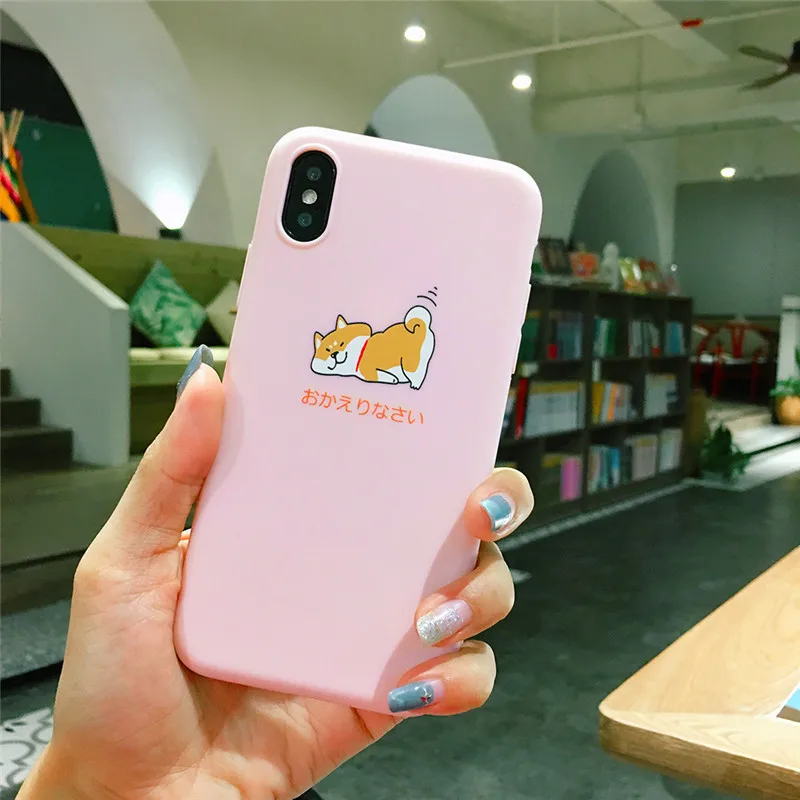 Мультяшный чехол для телефона с изображением Шиба ину для iPhone 11 Pro Max XS Max розовый синий чехол для iPhone X XS XR 6 6S 7 8 Plus задняя крышка