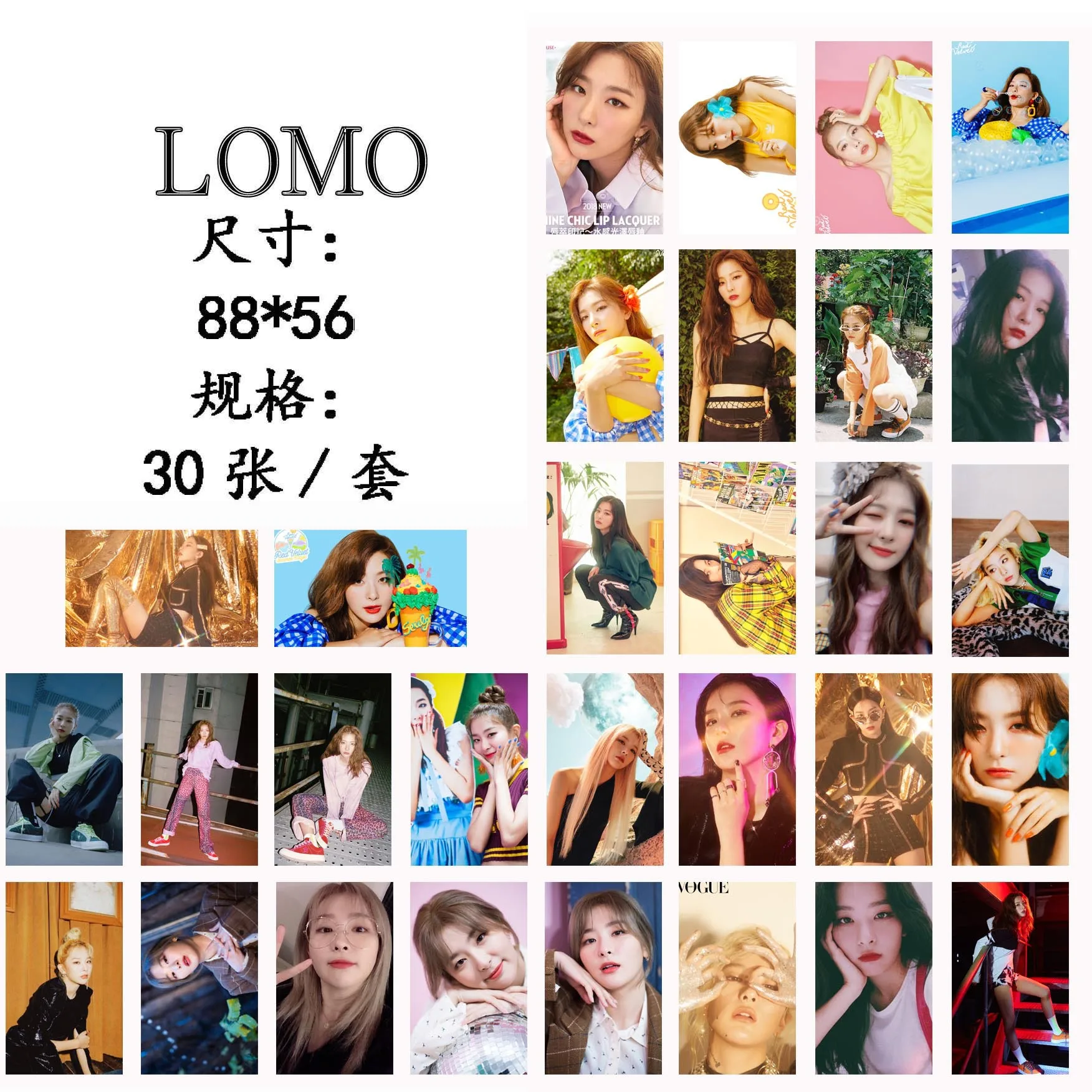 30 шт./компл. Kpop красная бархатная Фотокарта SeulGi Одиночная lomo карта высокого качества HD картинка Kpop красная бархатная redvelvet открытка для альбома