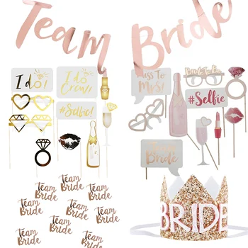 

Hen Night Bride To Be Sash Photo Props Paper Glasses Decoration Team Bride Hen Party Banner Bachelorette Party Decoration