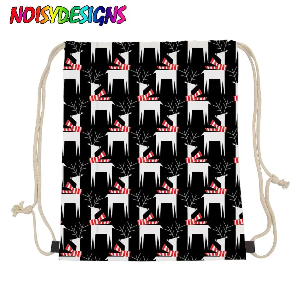 Бесшумный дизайн Dashing олень печати Drawstring сумка для мужчин Рождество рюкзак на веревках Путешествия Школьные сумки Bolsos Mujer на заказ - Цвет: LMYD5010Z3