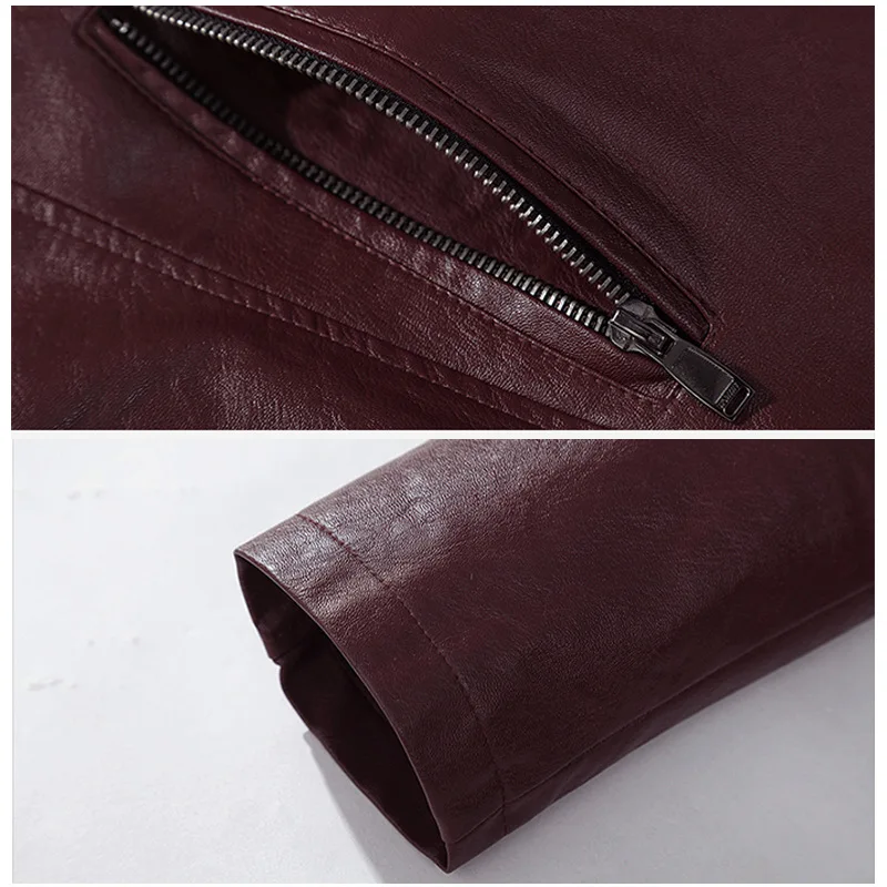 Autumn Clothing New Style Men Korean-style Slim Fit Jacket-Style Solid Color Youth Locomotive Casual PU Leather Coat Fashio