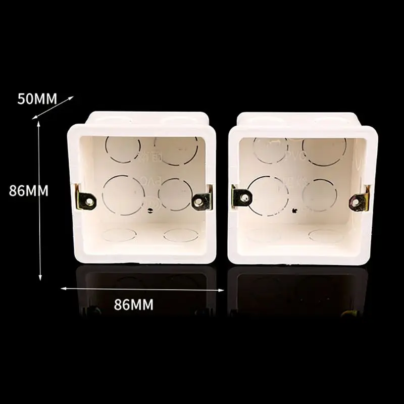 86X86 PVC Junction Box Wall Mount Cassette For Switch Socket Base Switch Bottom Box Electrical Box Accessories