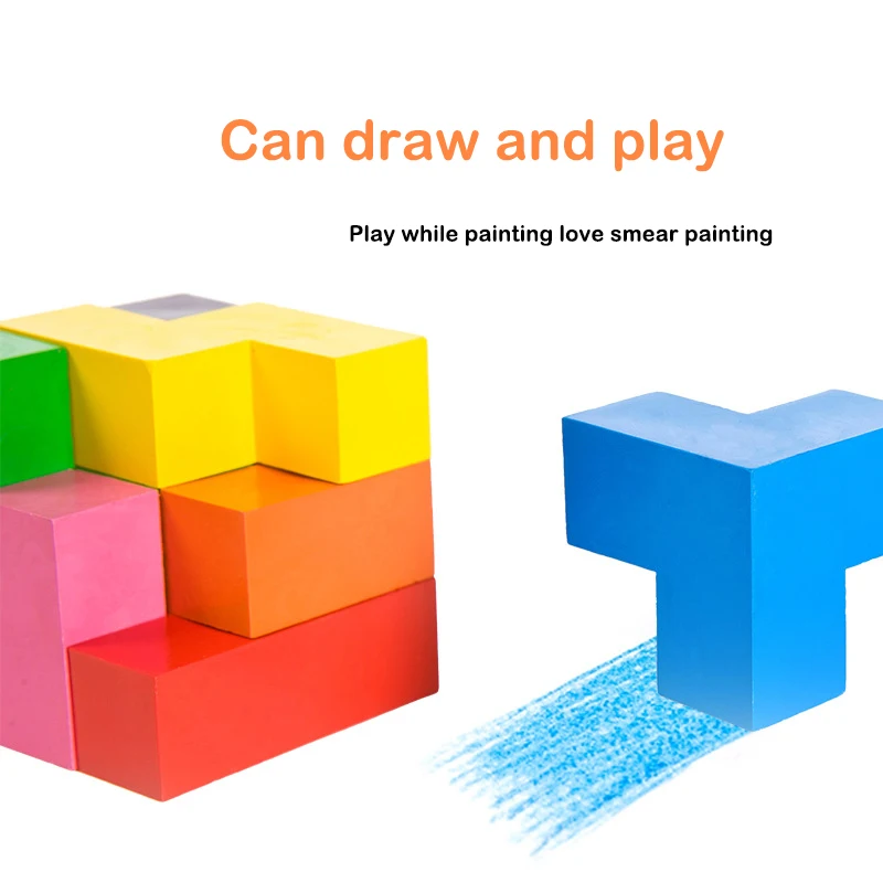 7 видов цветов Детская Стразы «Кубик Рубика» с рисунком из мультфильма Аниме crayon Творческое моделирование кисть для рисования рано утром образовательные головоломка для раннего образования детские игрушки