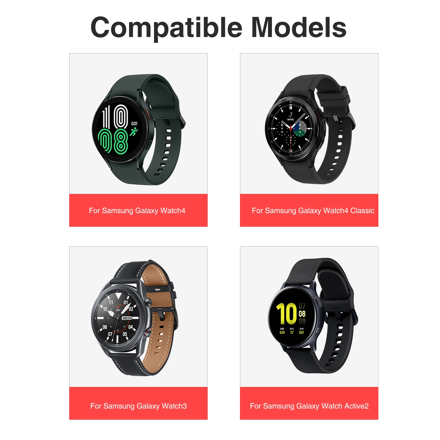 Drahtloses Ladegerät 2 in 1 für Samsung Galaxy Watch 4 44 mm Classic Active2 USB Typ-C Ladedock Ständer Adapter Zubehörkabel_voghion.com