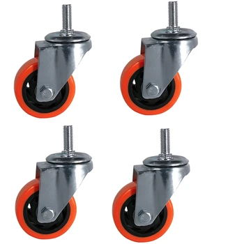 

4Pcs 3 Inch Screw Swivel Caster Truck Logistics Equipment Wheel Silent Medium Caster (Without Brake)