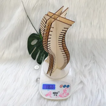 

diy splicing s-shaped laser carving wooden building model household wooden COINS receive handicraft furnishing articles