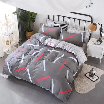 

Thumbedding Color Bar Bedding Set Grey Simple High End King Duvet Cover Stripes Queen Full Twin Single Comfortable Bed Set