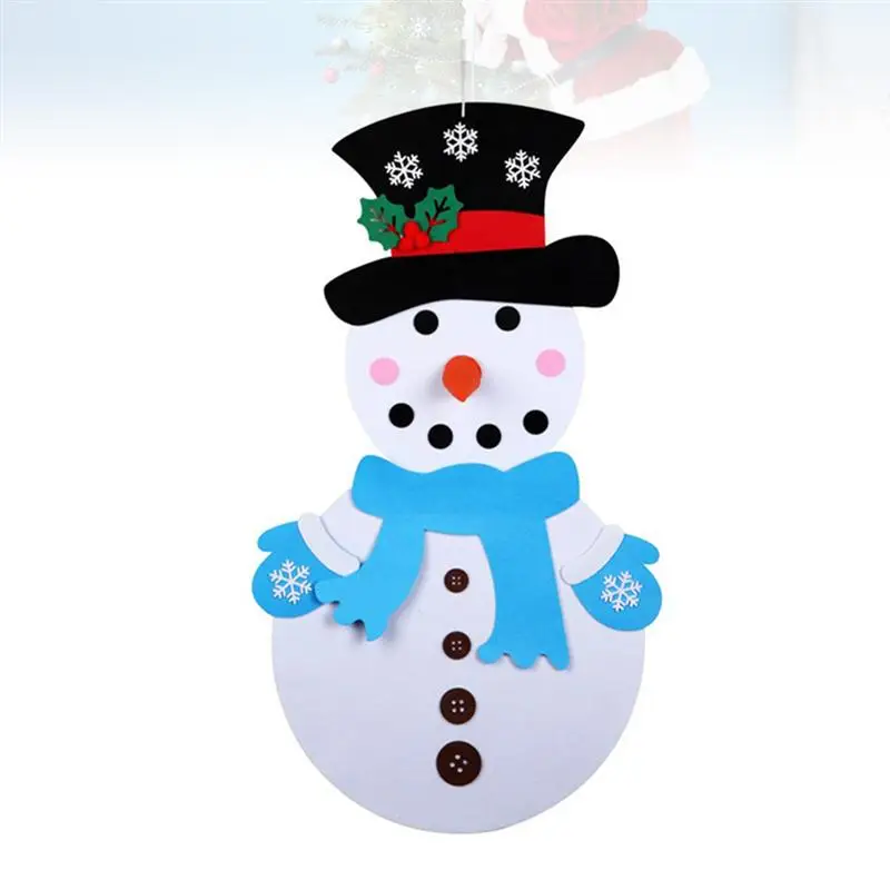 1 Набор мультяшный нетканый материал войлок Снеговик Войлок DIY ремесло смешное ручной работы для Рождественский кулон в виде снеговика украшения без клея