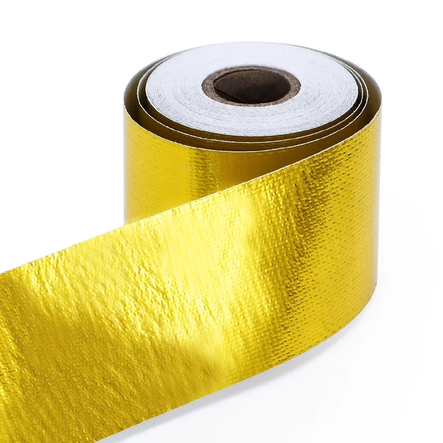2 inch 30ft Gold Intake Heat Reflective Tape Wrap Self-Adhesive High Temperature US