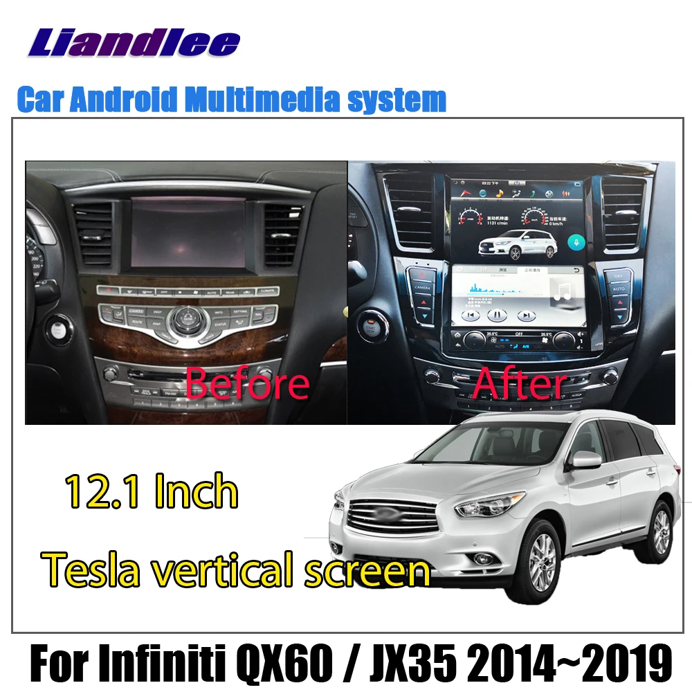Liandlee 12 1 дюймов Android для Infiniti QX60 / JX35 2014 ~ 2019 автомобильный Tesla вертикальный экран