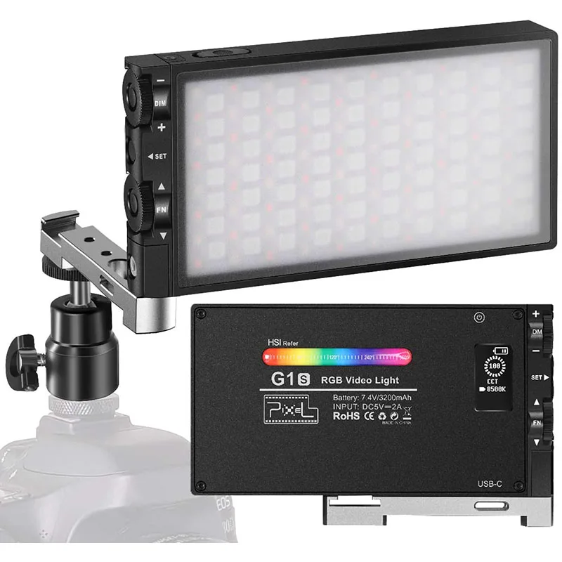 Luz de Preenchimento Pixel Fotografia Lâmpadas Ultra Fino Rgb Cor Cheia Recarregável Bolso Vídeo Luz Youtube Tik Tok Iluminação Led - Image 2