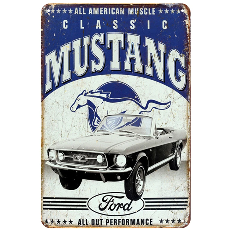 Mustang табличка металлическая винтажная жестяная вывеска пин-ап потертый шик Декор винтажные металлические знаки украшение бара металлический плакат для паба металлическая пластина - Цвет: 23