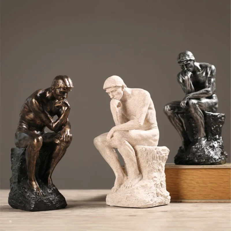 Strongwell смолы песчаник Thinkers статуэтки скандинавские Креативные украшения для дома кабинет Ретро Декор Офисная мебель подарки