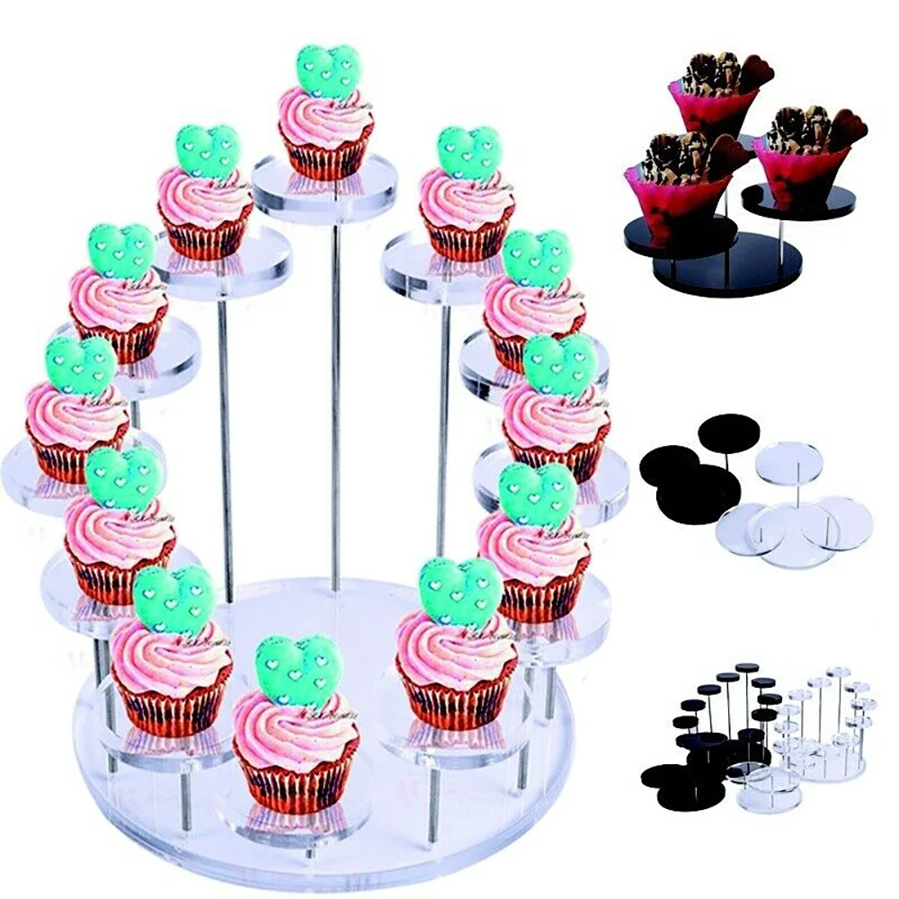 New Acrylic Display Stand Jewelry Organizer Showcase Cupcake Stand Cake Dessert Storage Rack Holder Party Decor Tools
