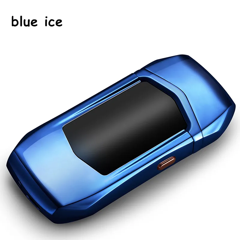 USB отпечаток пальца Зажигалка электронная USB перезарядка сигарета электрическая Подарочная Зажигалка для подарка бойфренду - Цвет: b-blue