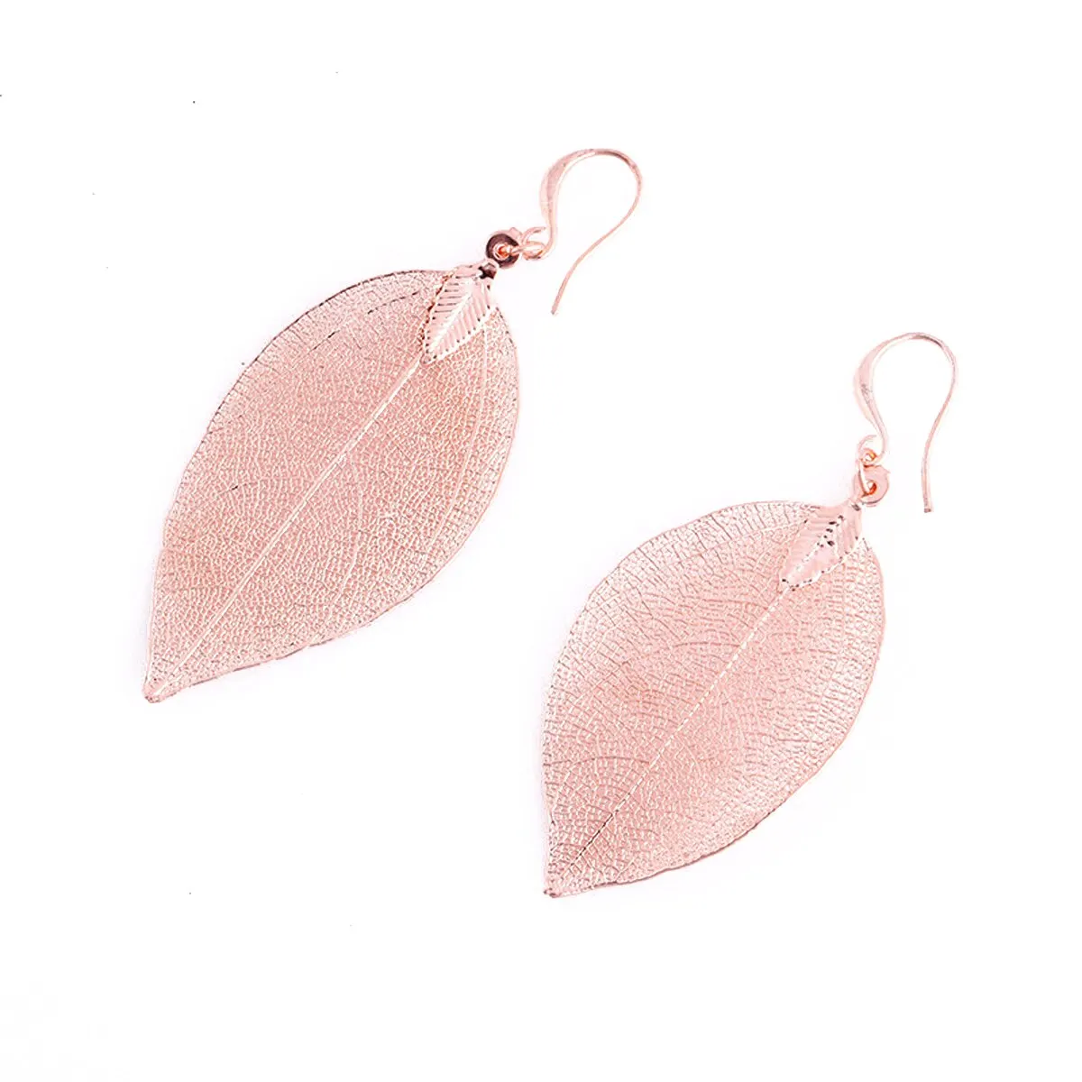 Vintage Leaves Earrings Necklaces Shellhard Long Natural Real Dipped Leaf Leaves Dangle Earring Ethic Women Jewelry 4Colors