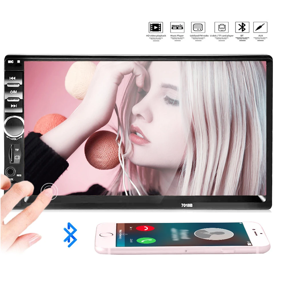 2 din автомобильный стерео " HD Автомобильный Радио xiaomi Bluetooth FM аудио MP5 плеер 2din Авторадио Поддержка камеры заднего вида 7018B радио автомобиля