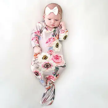 

Newborn Swaddle Blanket Baby Girls Floral Sleeping Bag Wrap Headband Clothes USA