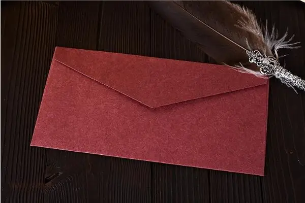 50 шт./компл. B3(220 мм X 110 мм) Конверты толстые Бумага Многофункциональный подарочные карты приглашение конверт для студента офиса школы канцелярские товары - Цвет: red 50pcs
