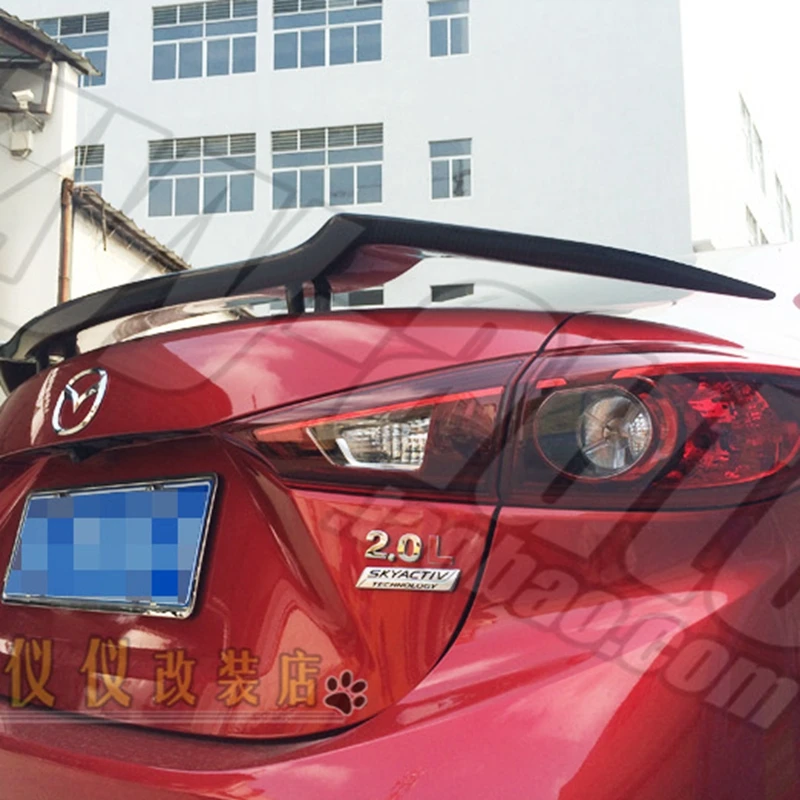 

carbon fiber plastic primer color rear tail box wing spoiler auto parts for Mazda 3 mazda 6 Axela sedan 4 doors 2014-2017