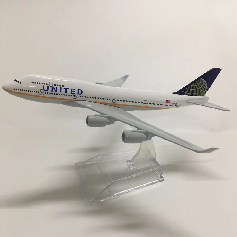 Детские игрушки 16 см сплав металла американская авиакомпания United Airlines Боинг 747 B747