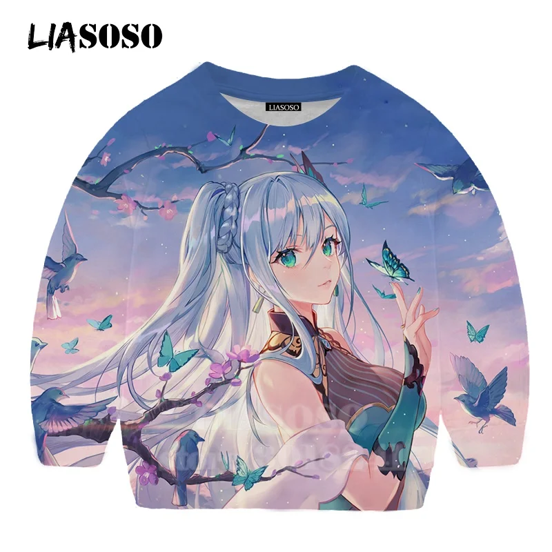 17 LIASOSO детей толстовки 3D принт аниме девочка Hatsune Толстовка Miku детская модная футболка для мальчиков и девочек с принтом и круглым вырезом, топ, Детский свитер для подростков B174-4 - Цвет: 17