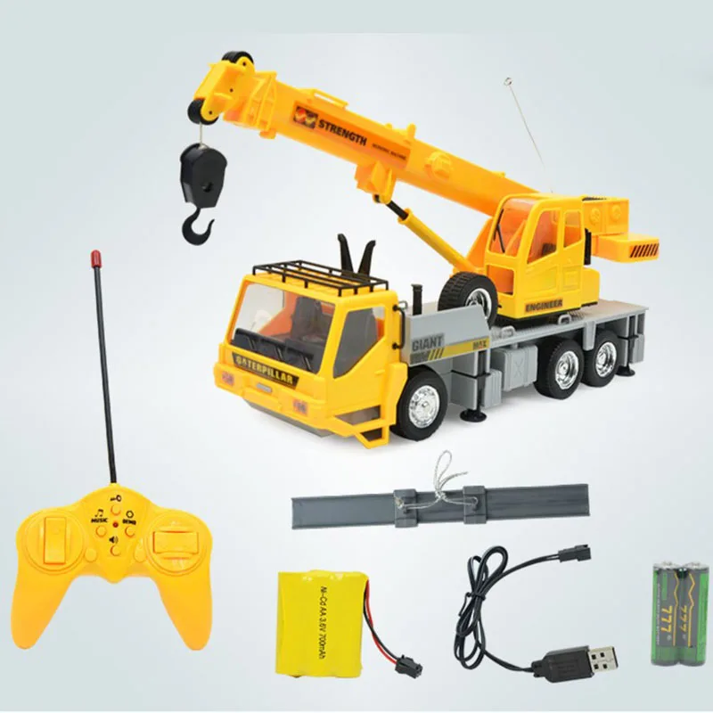 Радиоуправляемый кран с 4 колесами Электрические игрушечные грузовики для
