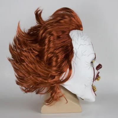 Светодиодный ная светящаяся маска для Хэллоуина Золотая на все лицо pennywise ужасов