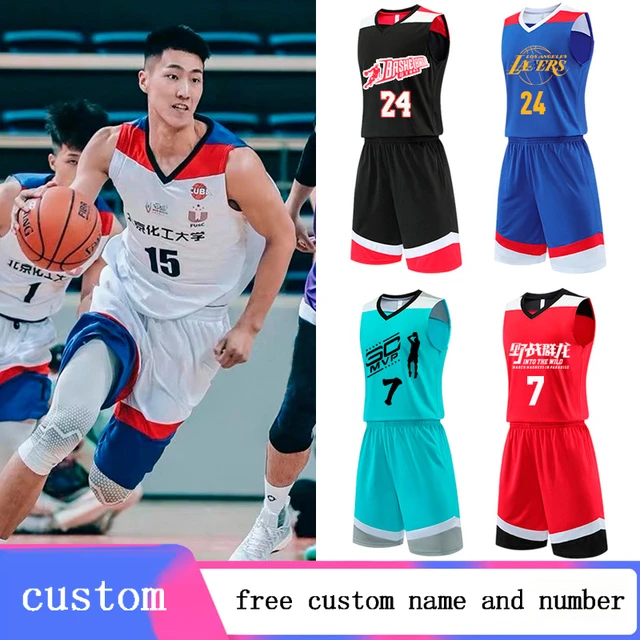 custom team basketball jerseys instock unifroms print with name and number  ,kids&men's basketball uniform 8